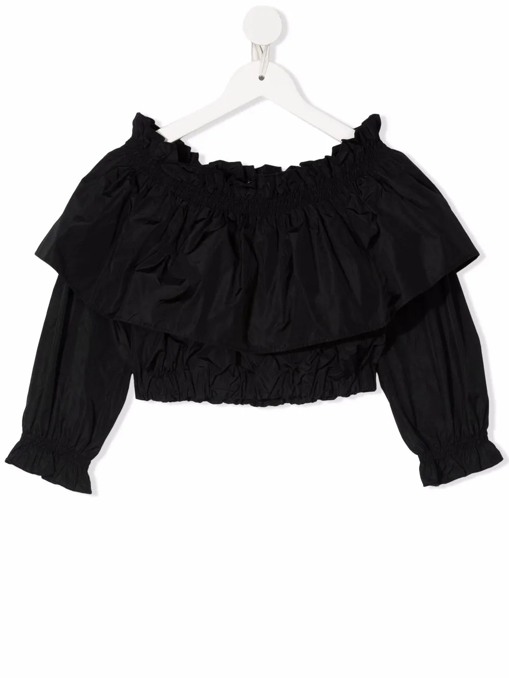 

MSGM Kids blusa corta con hombros descubiertos - Negro