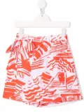 MSGM Kids geometric-print knee-length shorts - White