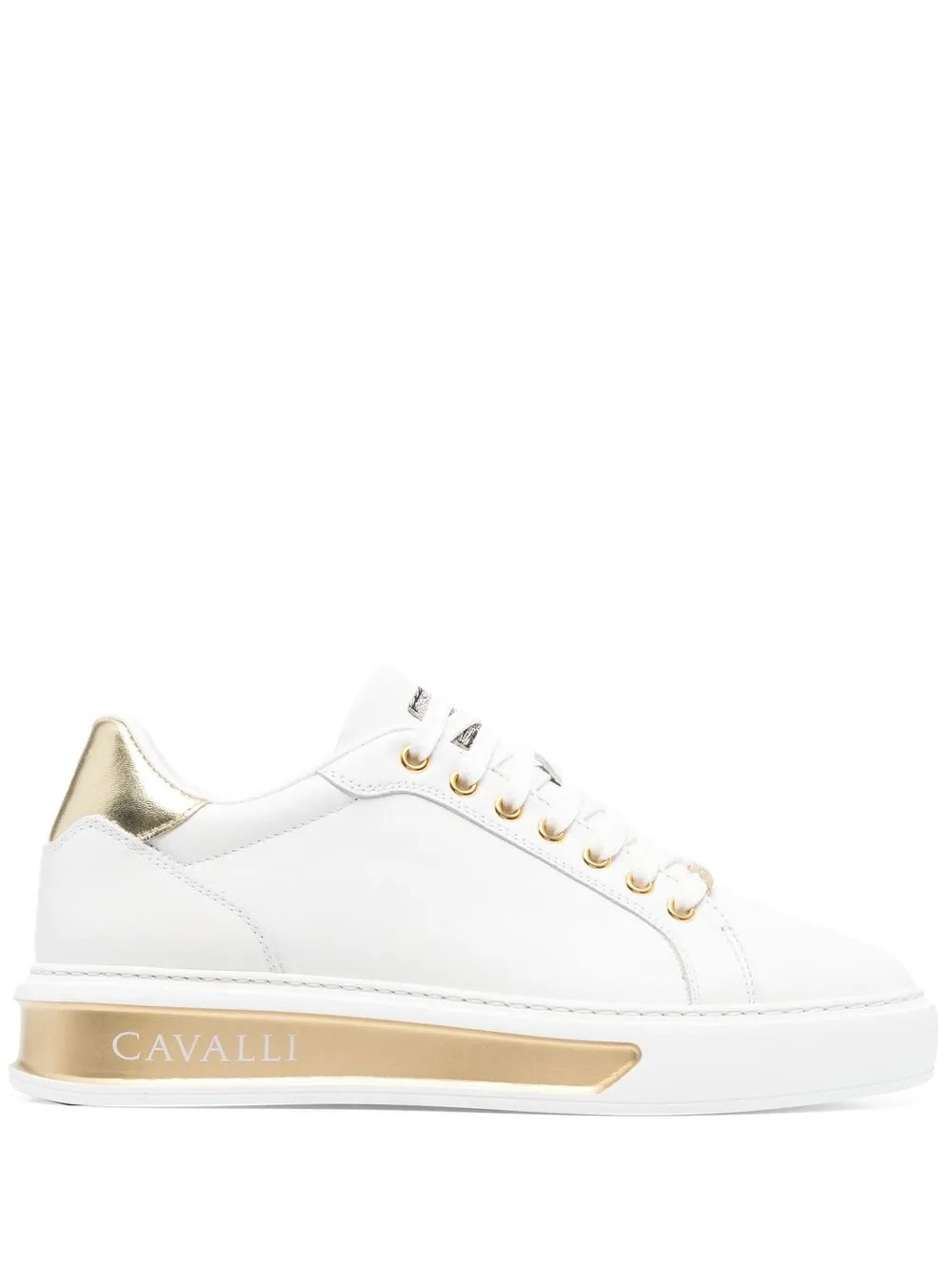 

Roberto Cavalli tenis bajos con logo - Blanco