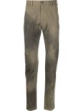 Roberto Cavalli faded-effect tapered-leg chino trousers - Green