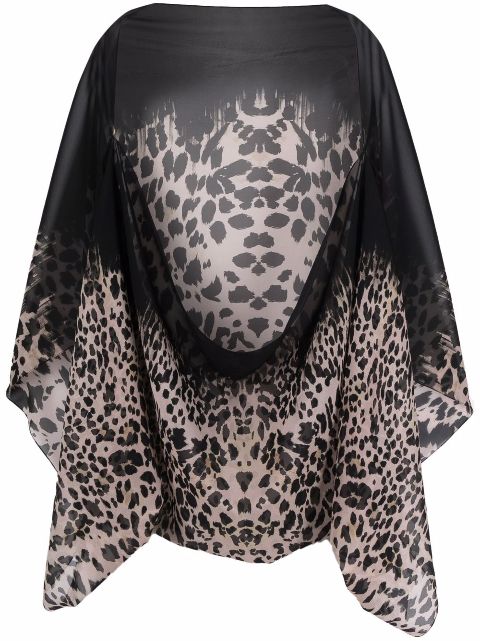 Roberto Cavalli leopard-print silk shawl