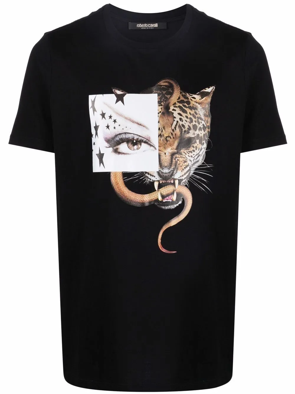 Jaguar-print short-sleeved T-shirt