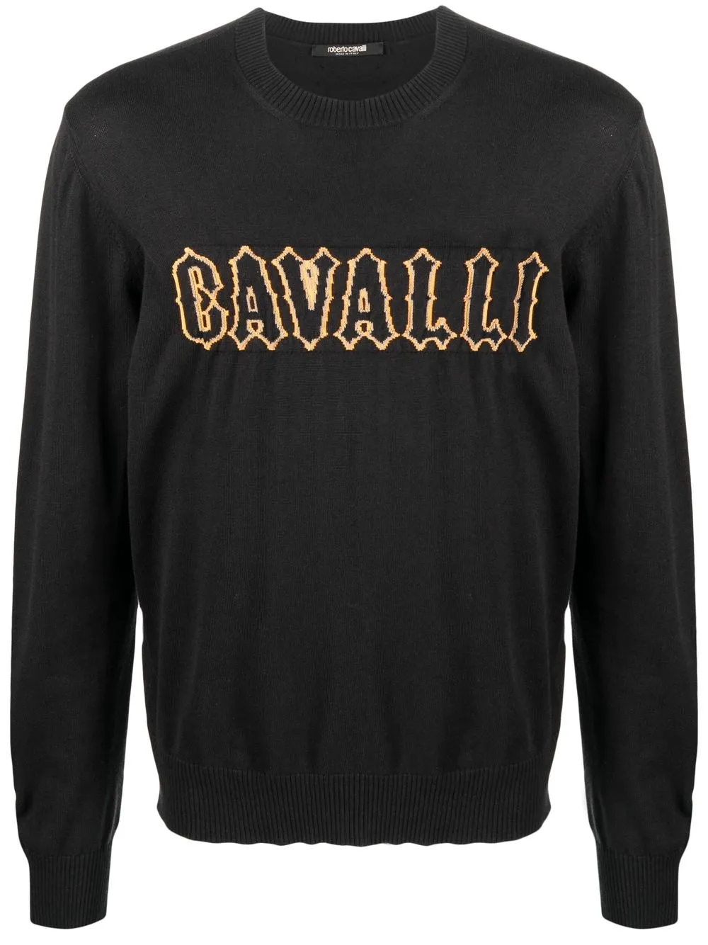 

Roberto Cavalli suéter de tejido con logo en jacquard - Negro