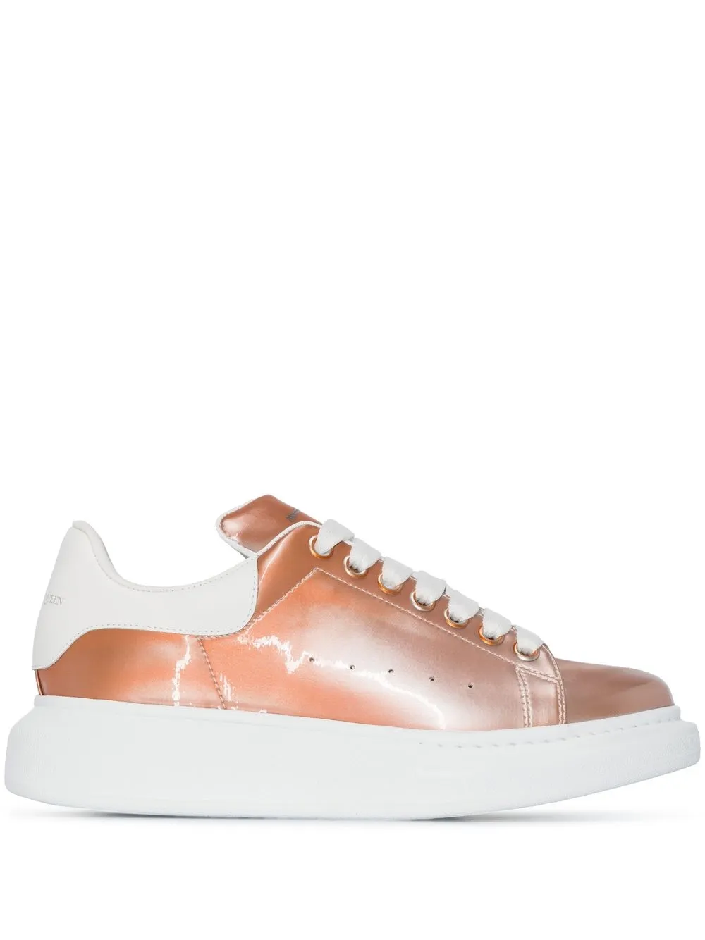 Alexander Mcqueen Metallicfinish Chunky Laceup Sneakers In Neutrals ModeSens