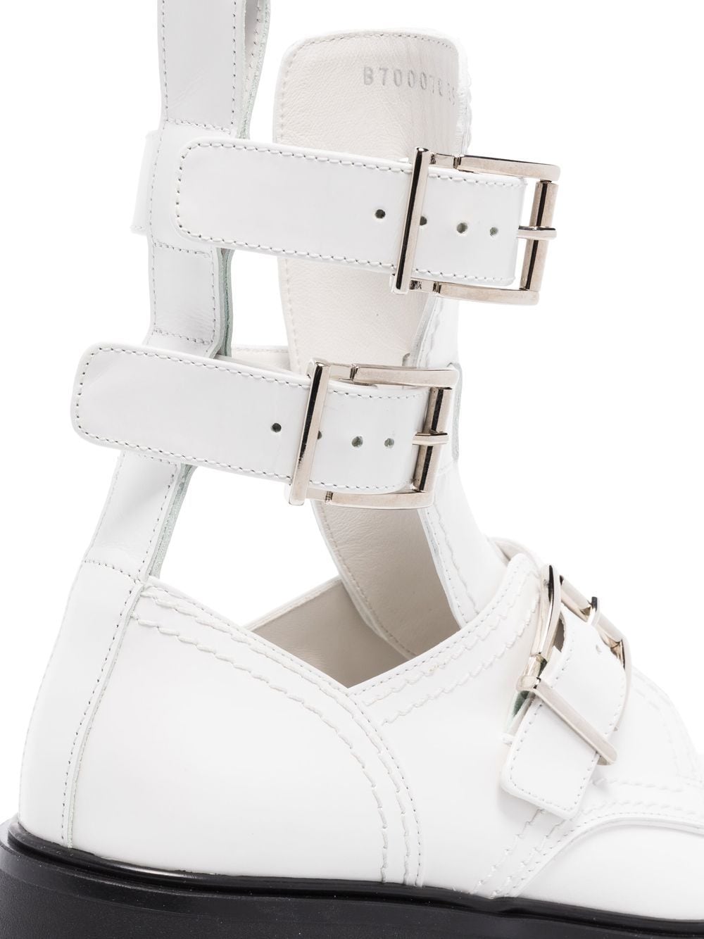 Shop Alexander Mcqueen Buckle-fastened Caged Boots In Weiss