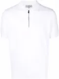 Canali zippered cotton polo shirt - White