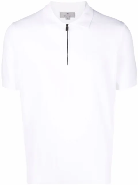 Canali zippered cotton polo shirt 