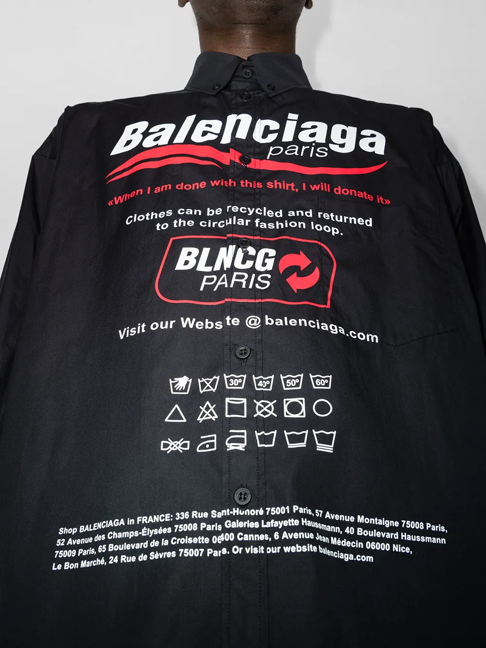 balenciaga dry clean shirt