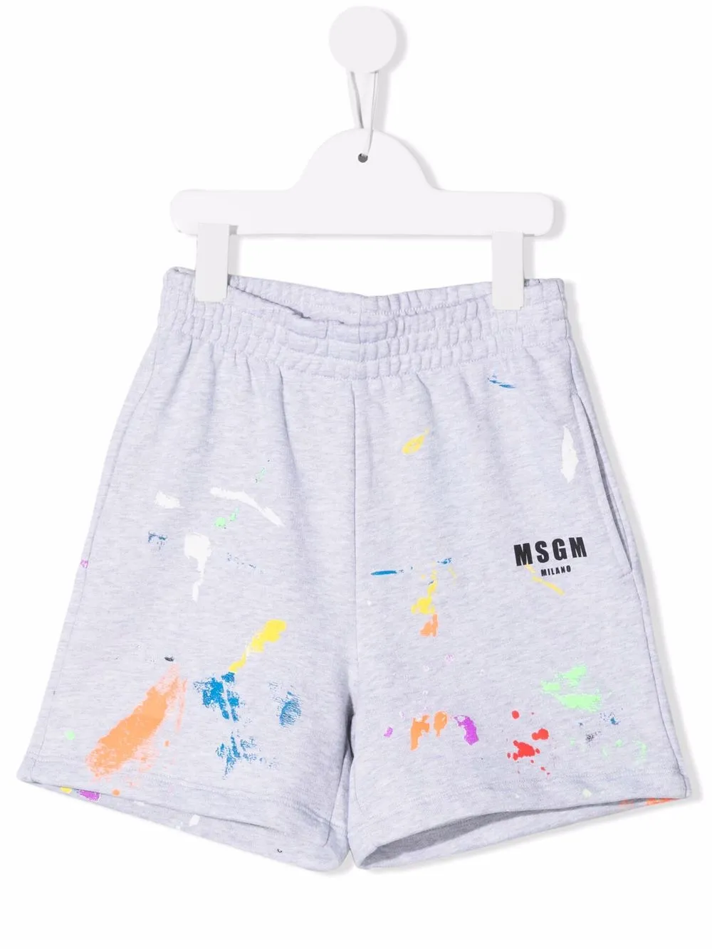 

MSGM Kids shorts deportivos con logo estampado - Gris