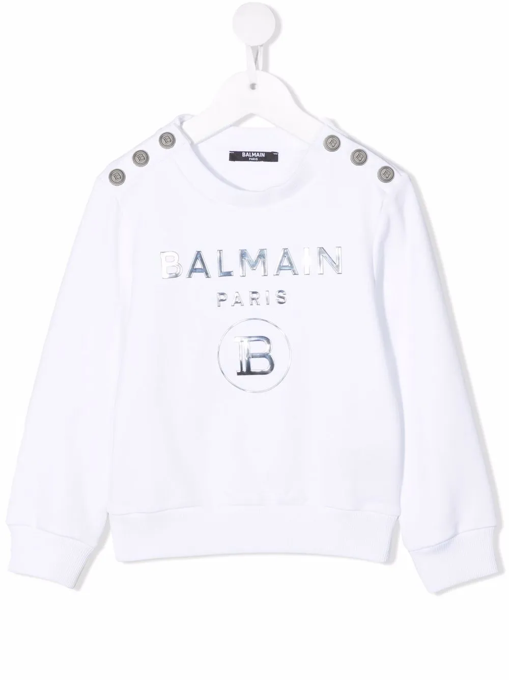 

Balmain Kids sudadera con logo en relieve - Blanco