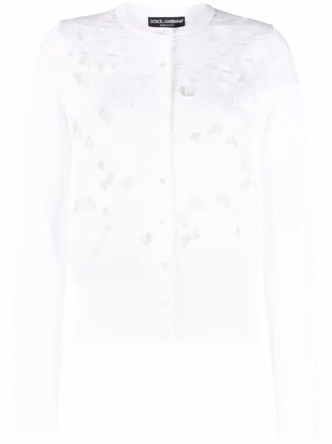 Dolce & Gabbana floral-embroidery openwork cardigan