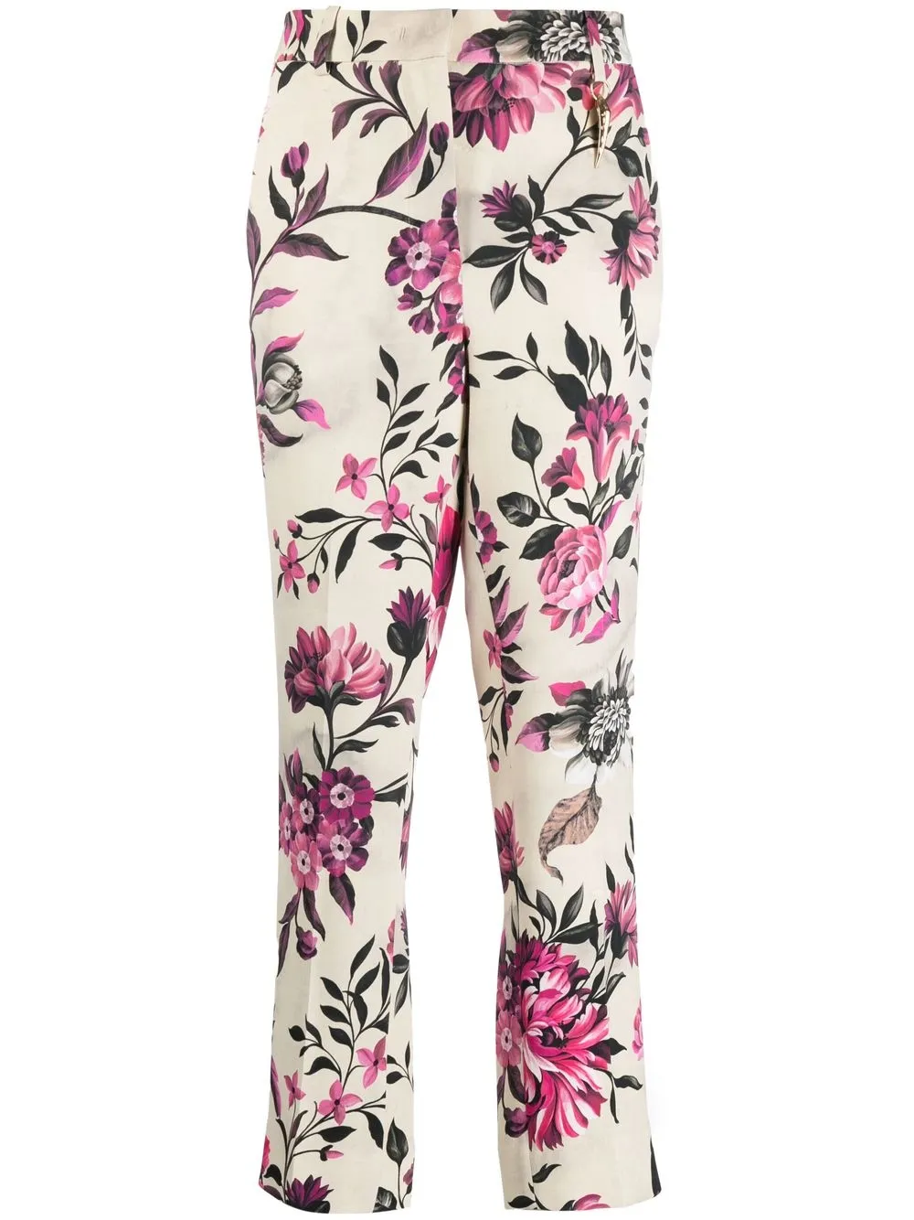 

Roberto Cavalli floral-print straight-leg trousers - Pink