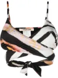 Roberto Cavalli tie-front bikini top - Black