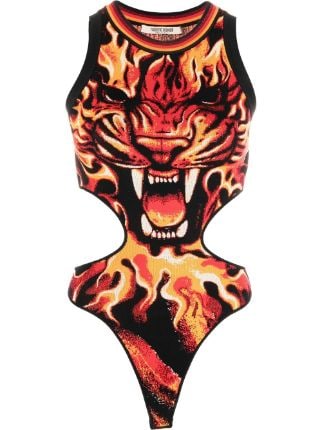 Roberto Cavalli flame-tiger Bodysuit - Farfetch