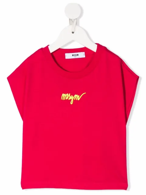 MSGM Kids embroidered logo short-sleeve T-shirt
