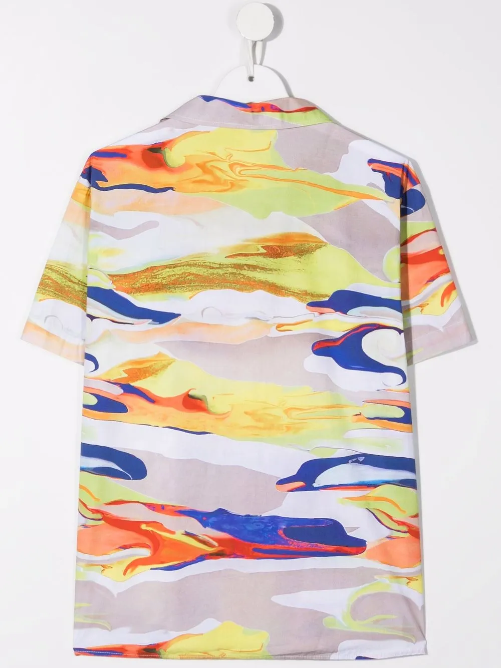 фото Msgm kids рубашка с абстрактным принтом и короткими рукавами