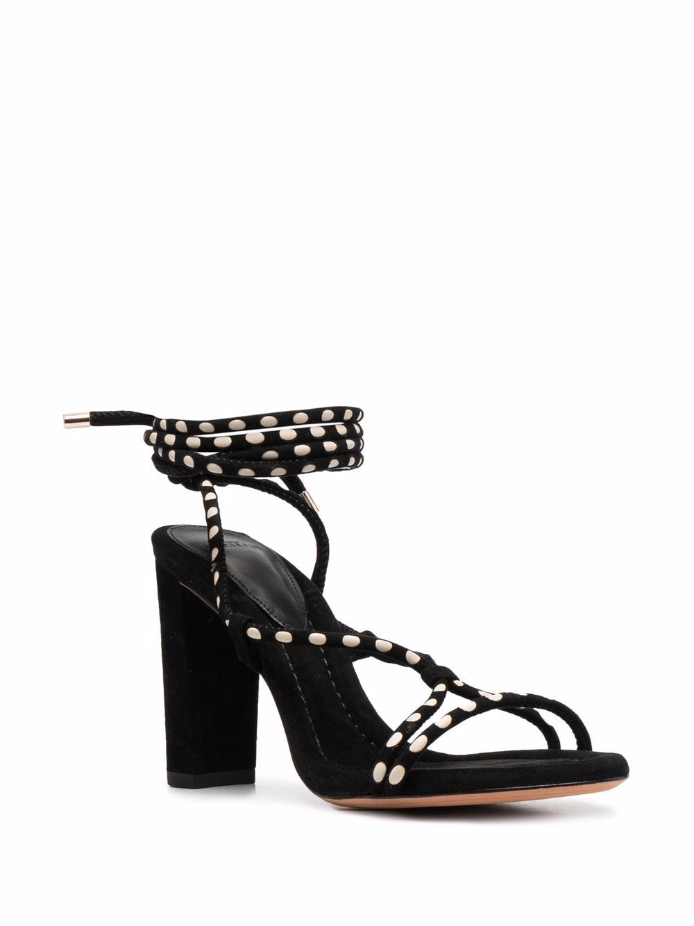 фото Alexandre birman polka-dot strap suede sandals