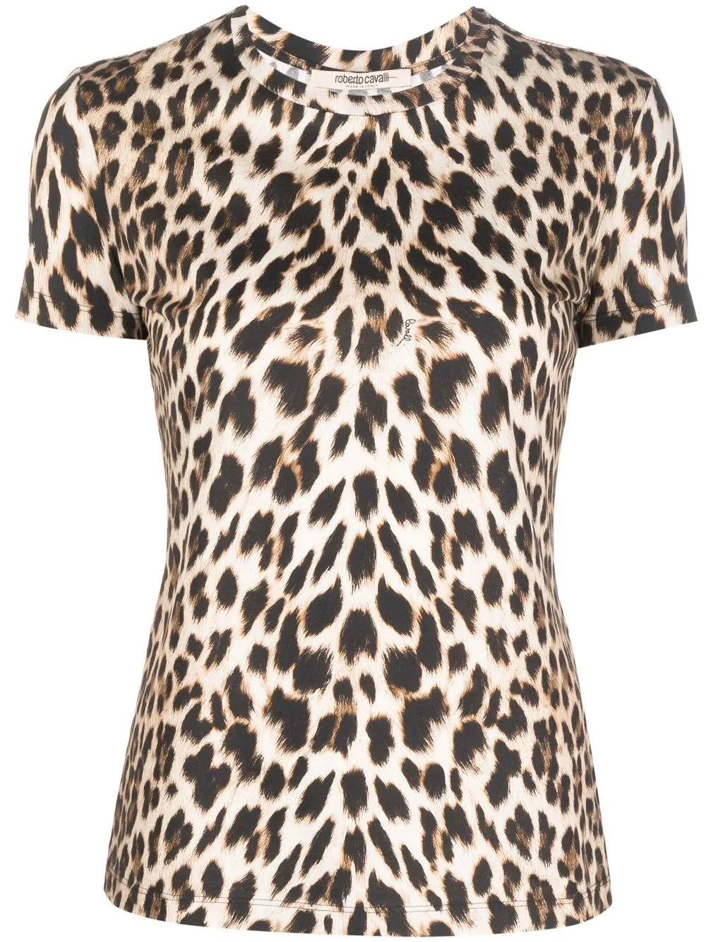 

Roberto Cavalli playera con estampado de leopardo - Negro