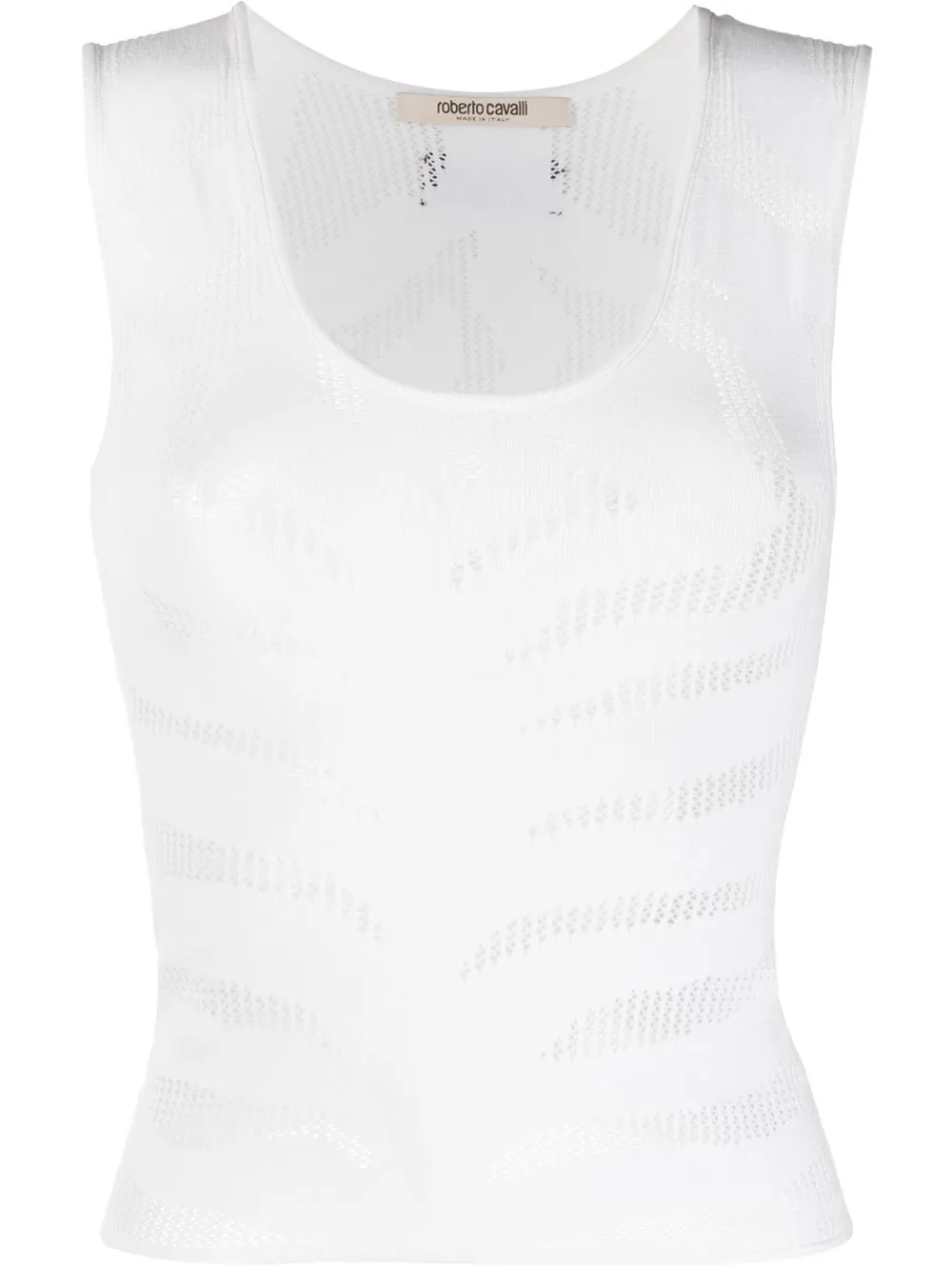 

Roberto Cavalli camiseta con panel transparente - Blanco