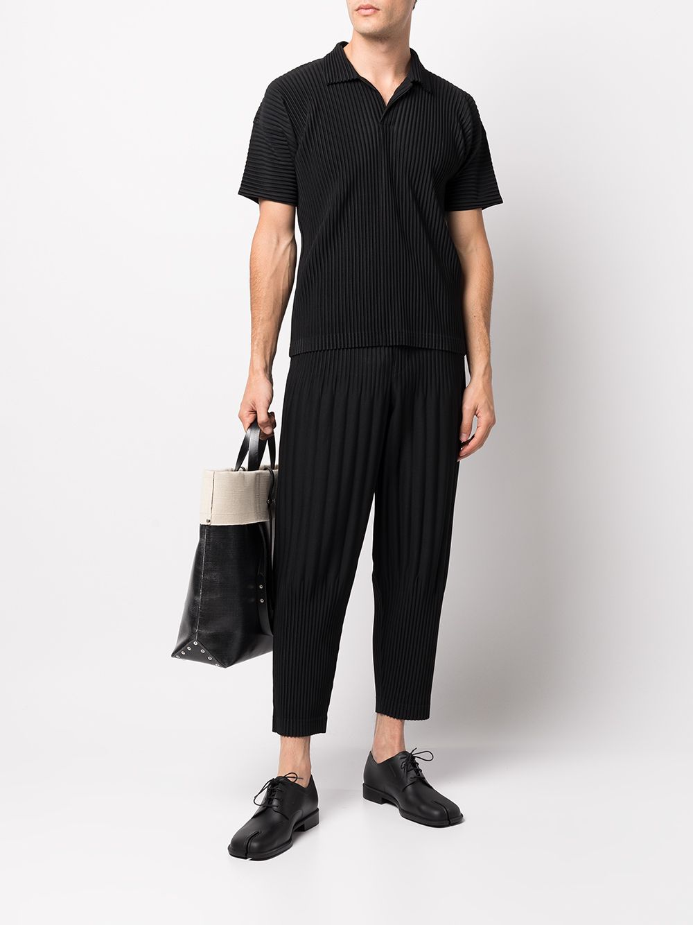 фото Homme plissé issey miyake short-sleeved pleated polo shirt