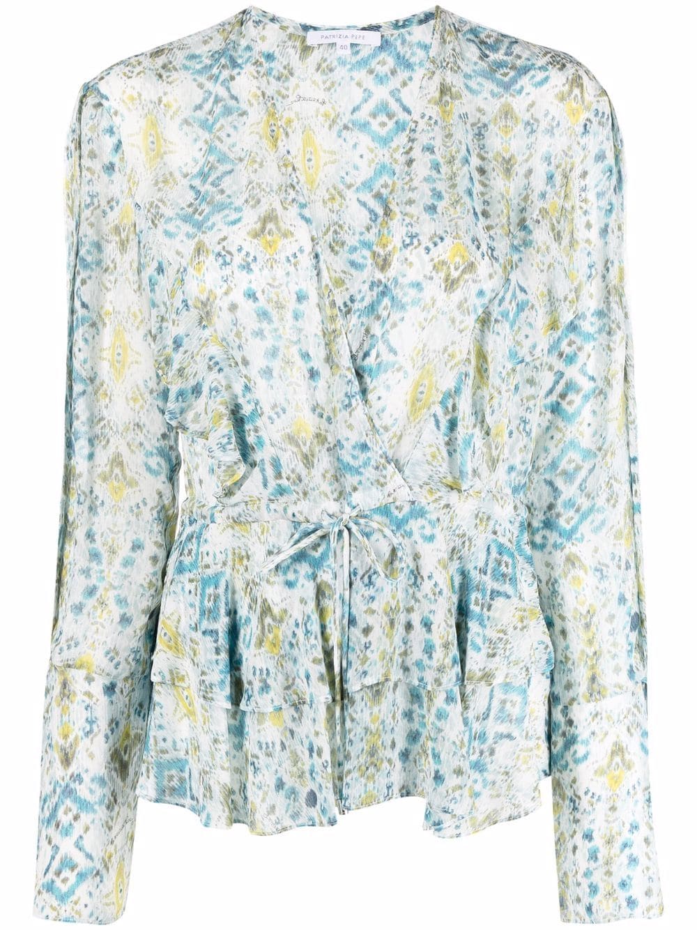 Image 1 of Patrizia Pepe ruffled abstract-print blouse