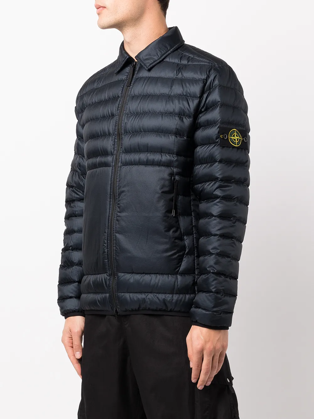 фото Stone island пуховик с нашивкой-логотипом