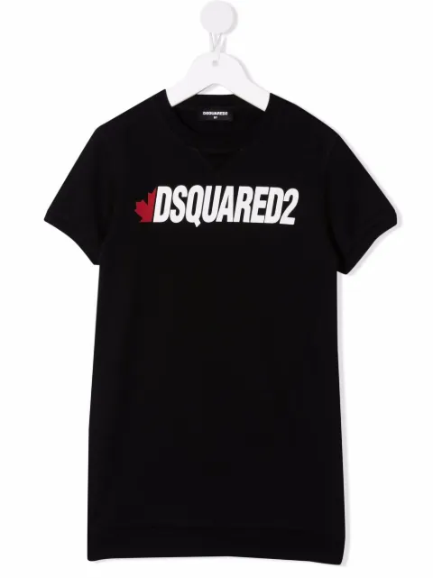 Dsquared2 Kids تيشيرت طويل بطبعة شعار الماركة