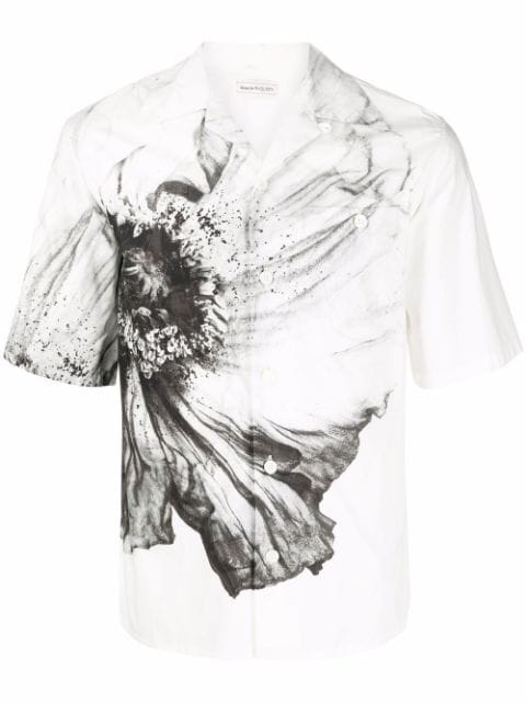 Alexander McQueen flower-print cotton shirt