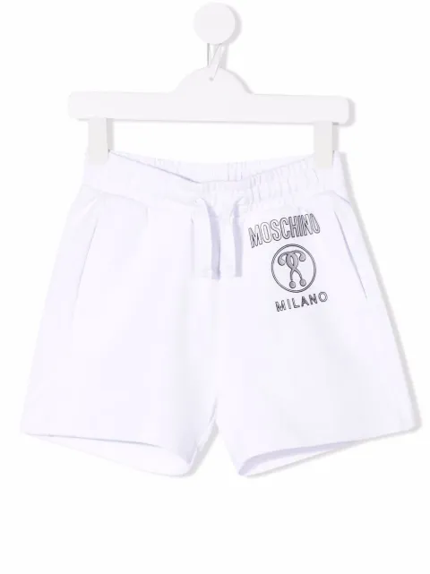 Moschino Kids logo-print cotton-blend track shorts 