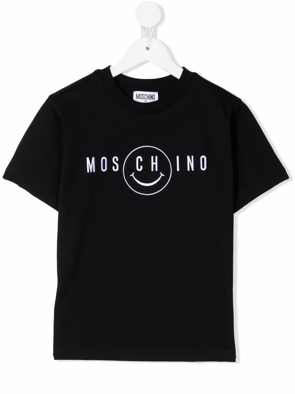 

Moschino Kids playera con logo estampado - Negro