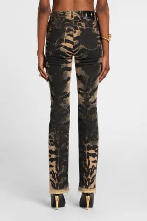 Tiger-Print Bootcut Jeans | Roberto 