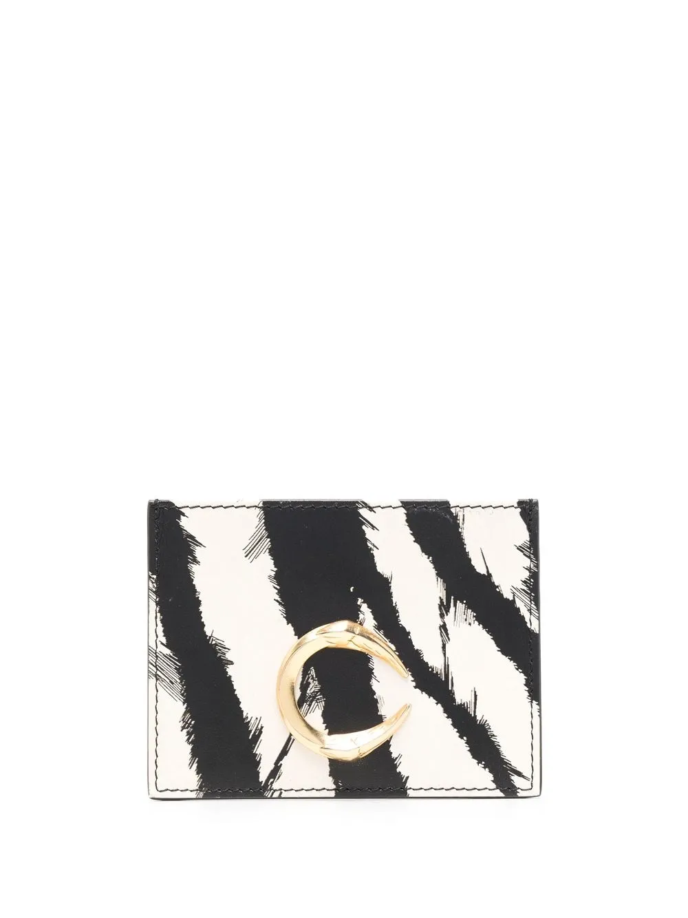 

Roberto Cavalli animal-print C-logo cardholder - Black