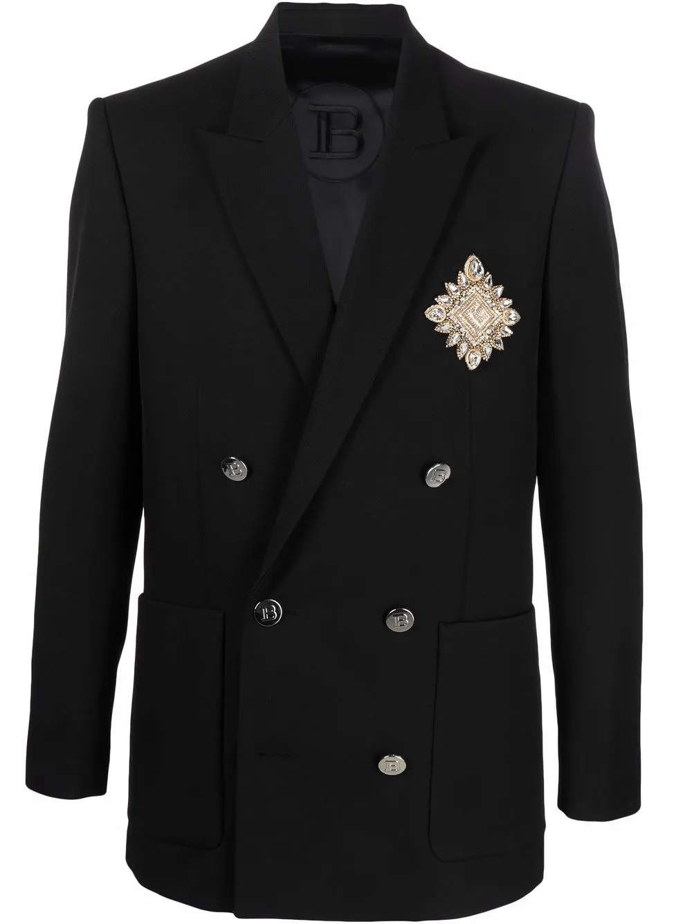 

Balmain blazer con detalles de cristales - Negro