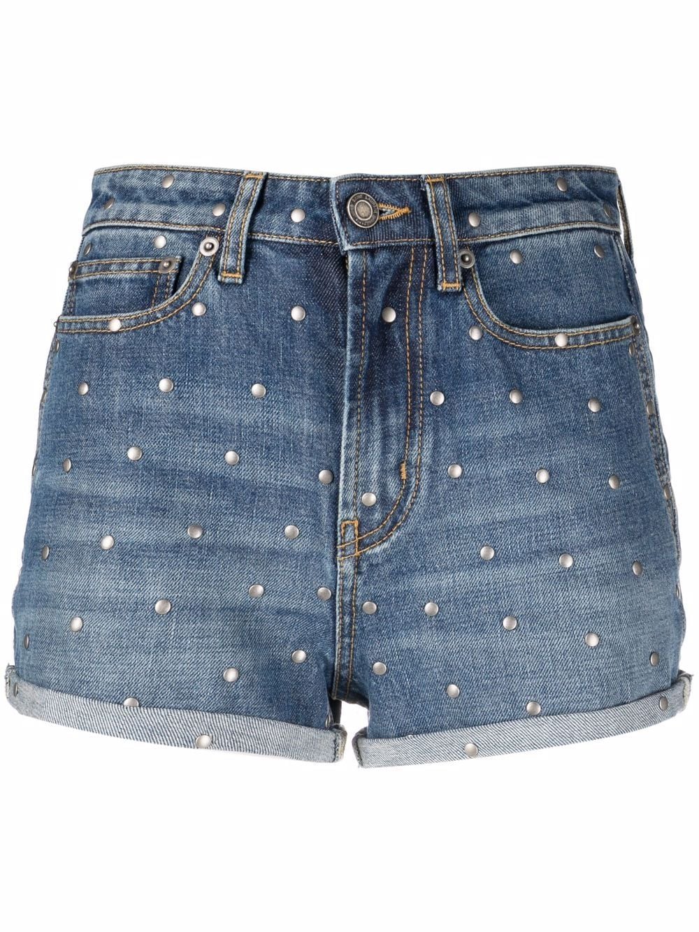 Saint Laurent stud-embellished Jean Shorts - Farfetch