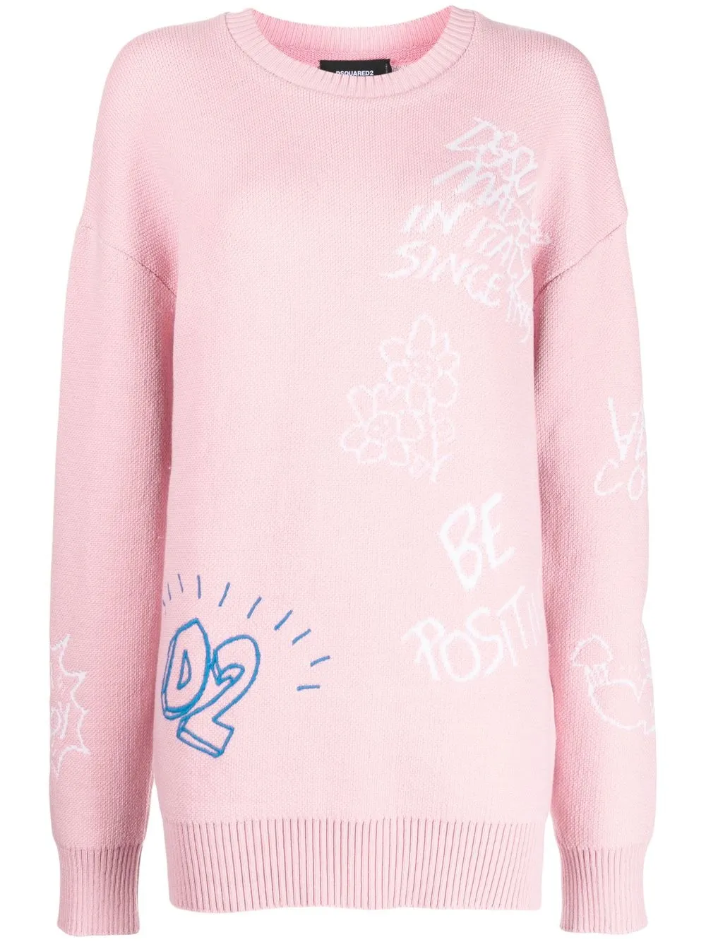 

Dsquared2 scribble intarsia-knit jumper - Pink