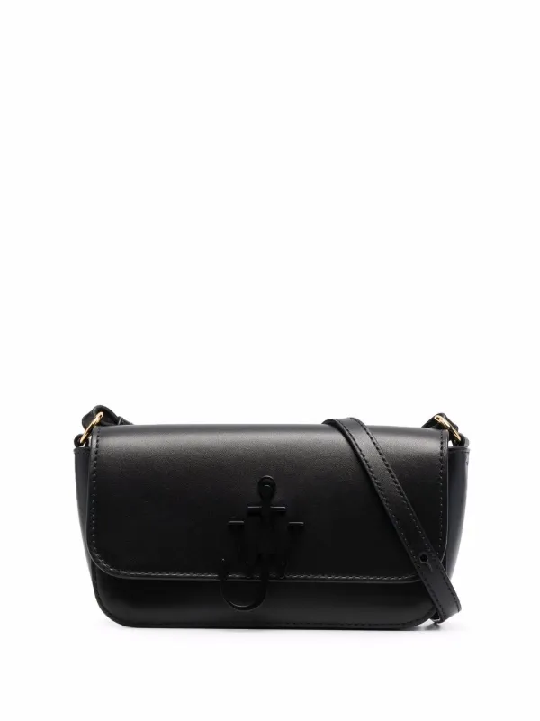 ANCHOR CHAIN BAG - LEATHER SHOULDER BAG in black