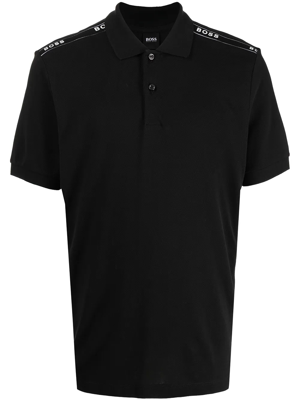 

BOSS playera tipo polo con logo estampado - Negro