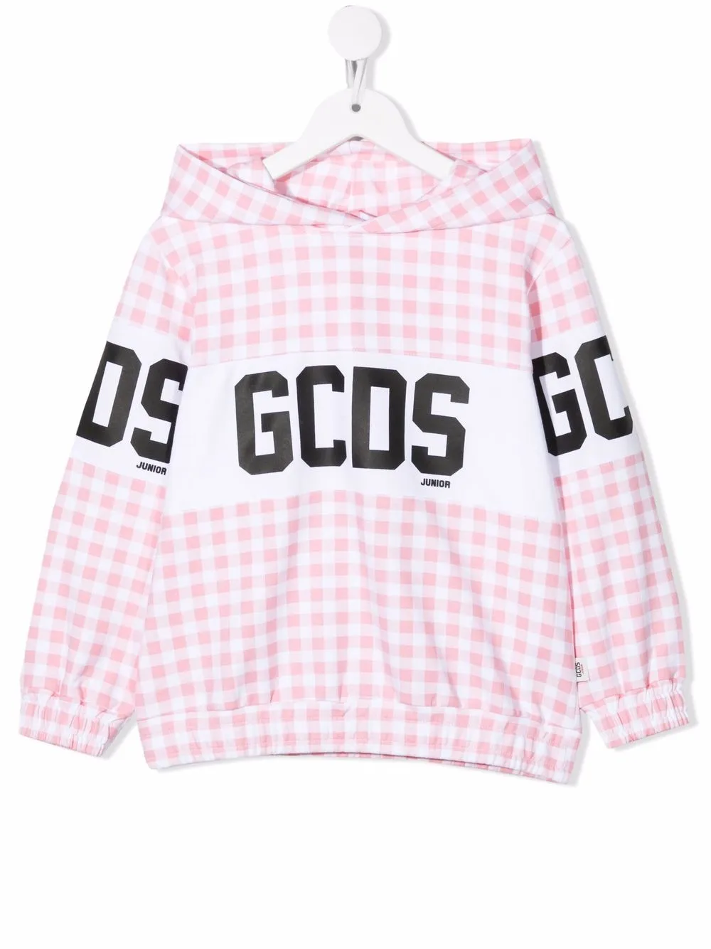 

Gcds Kids hoodie a cuadros gingham - Blanco