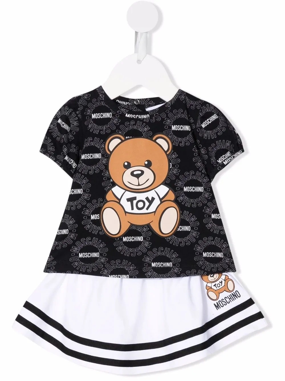 

Moschino Kids falda con logo estampado - Negro