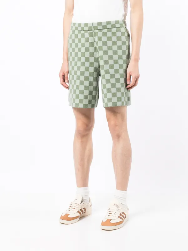 BODE checkerboard-knit Wool Shorts 