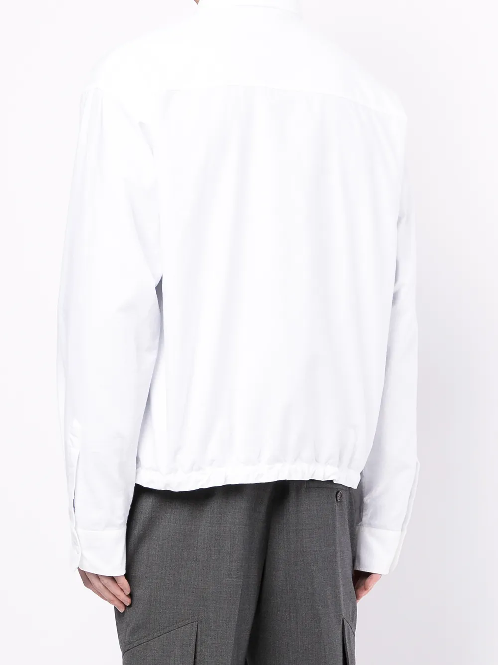 Dsquared2 Logo-patch Long-sleeve Shirt In Weiss
