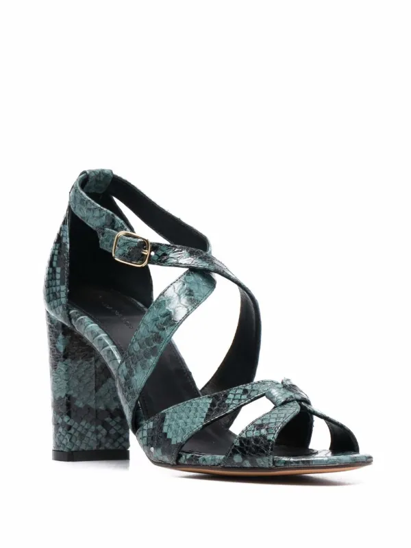 silver watersnake platform sandals