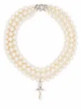 Vivienne Westwood three-row pearl choker necklace - White