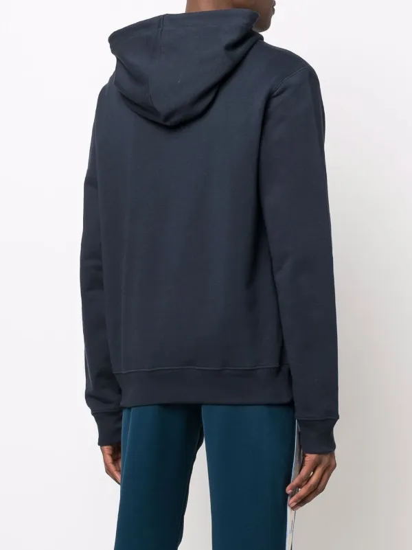 Lanvin Cotton Heart Print Hoodie | Blue | FARFETCH