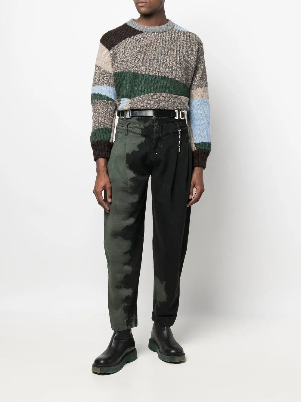 Feng Chen Wang Broek met tie-dye print - Zwart