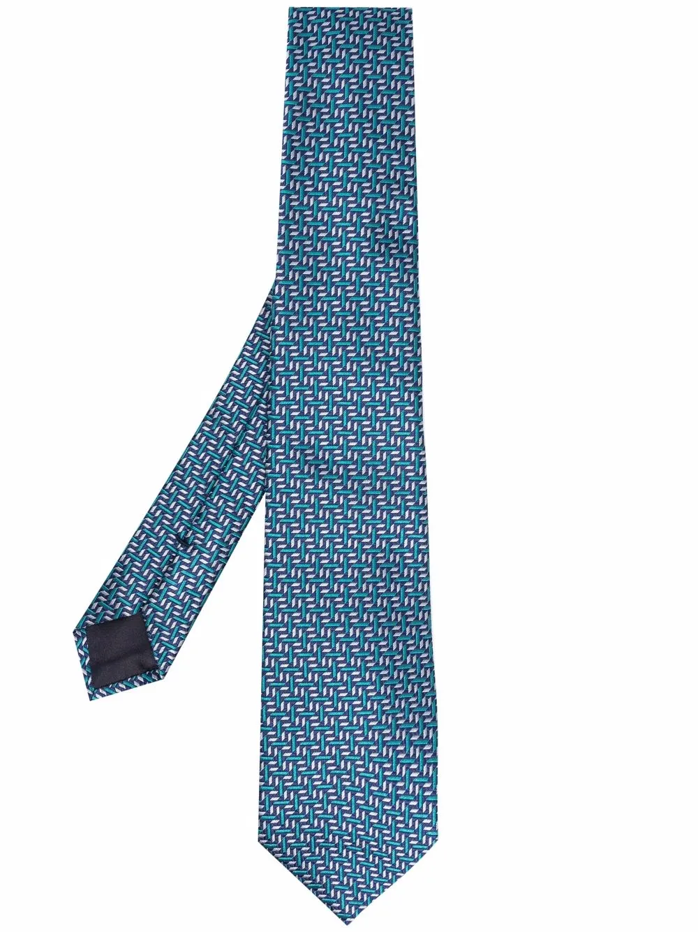 geometric silk tie