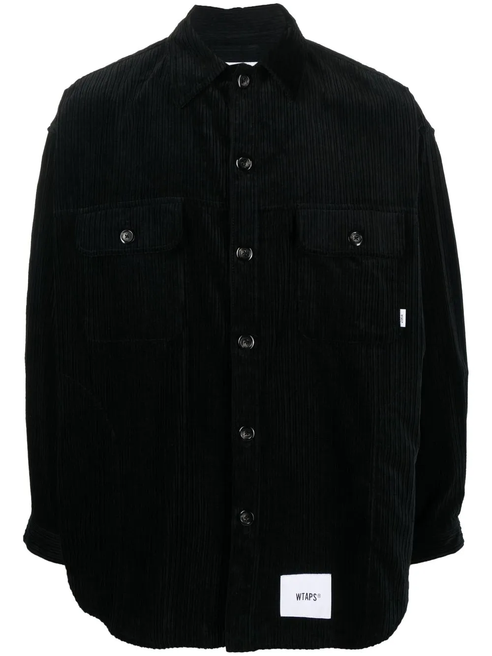 

WTAPS corduroy logo-patch overshirt - Black