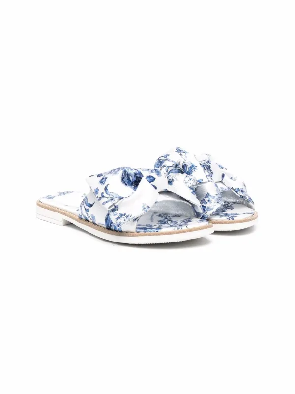 floral bow sandals
