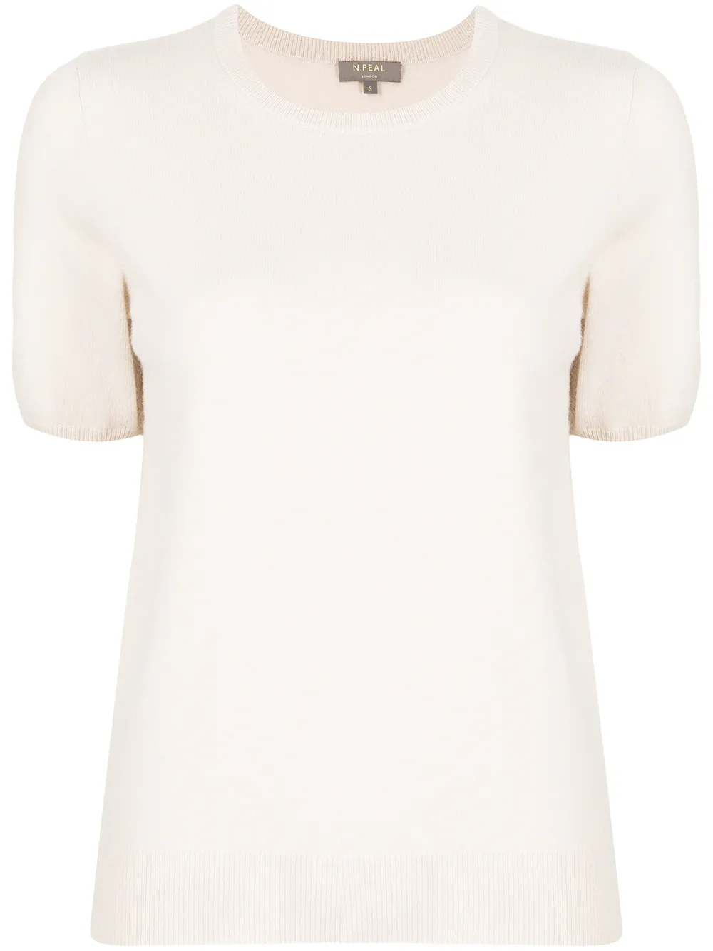 

N.Peal short-sleeve organic cashmere knitted top - Neutrals