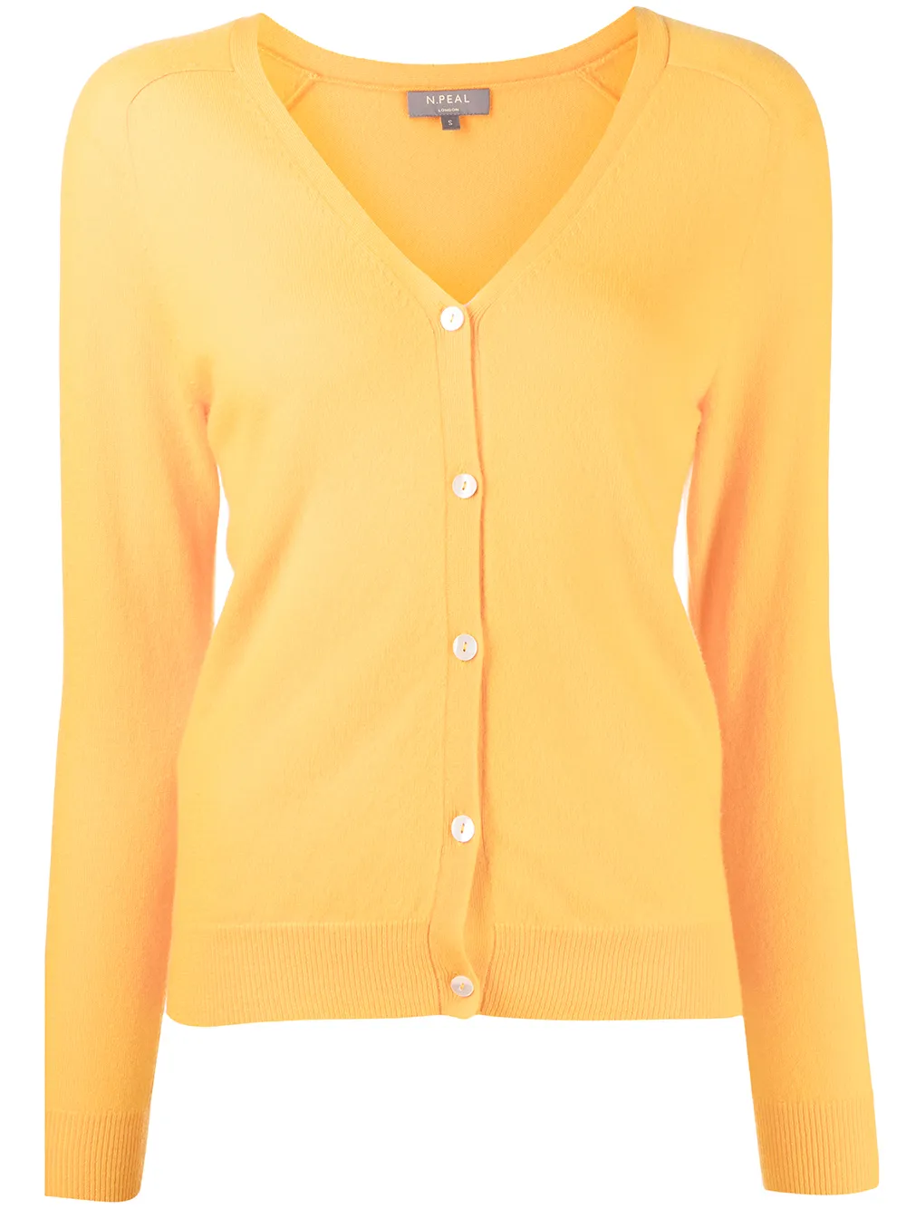 

N.Peal fine knit organic cashmere cardigan - Orange